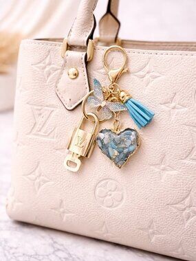 Louis Vuitton Gold Lock 🔒 Authentic LV Key + Unbranded Heart Bag Charm